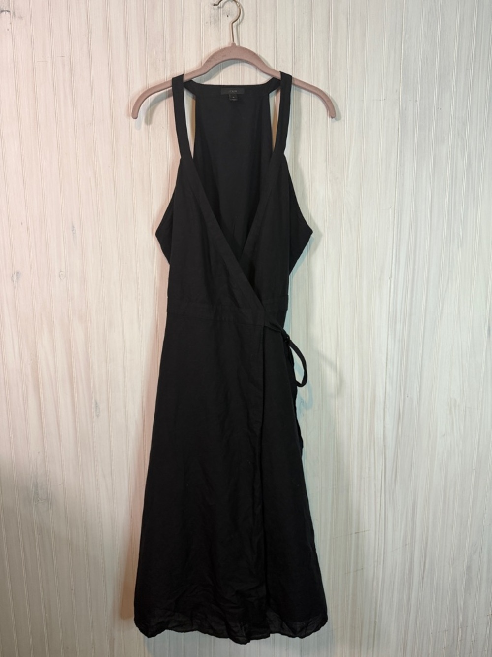 J CREW LINEN MIDI WRAP DRESS xl